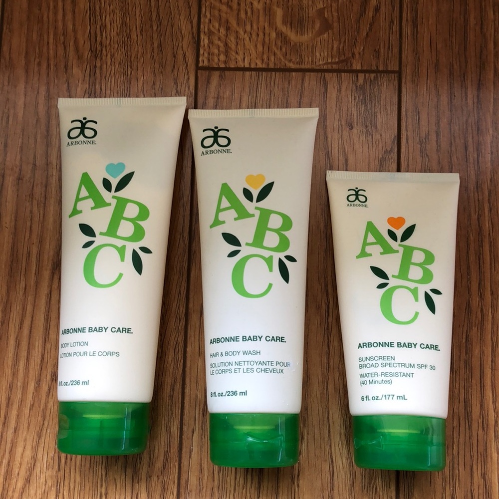 Arbonne hair and body wash sunscreen